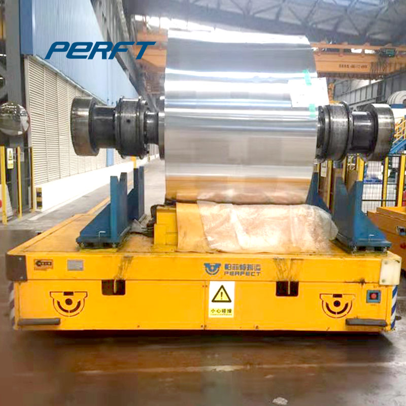 Warehouse Use Electric Motorized Flat Cart 20t Coil Flat Cars