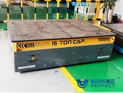 Heavy duty 15 ton transfer trolley with rubber wheels