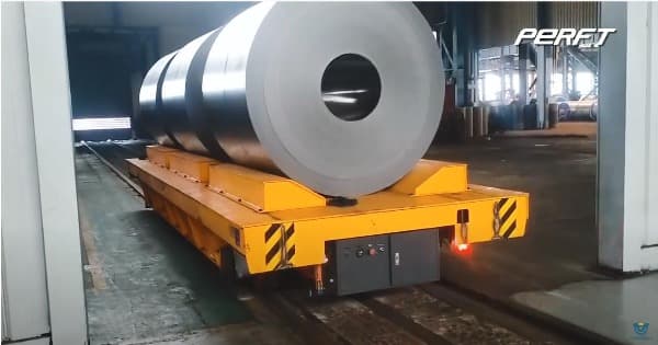 Electric Coil Transfer Trolley Transport Aluminum Steel Pipe Material
