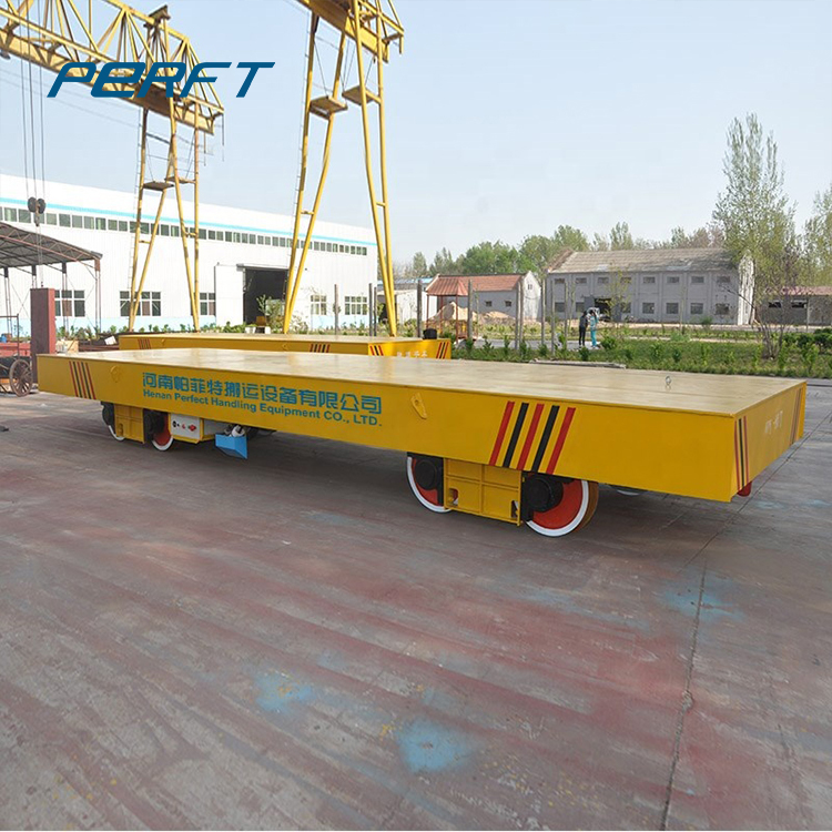 Factory Transport Steel Plate Transfer Cart Running on Rail with Customized Power Supply