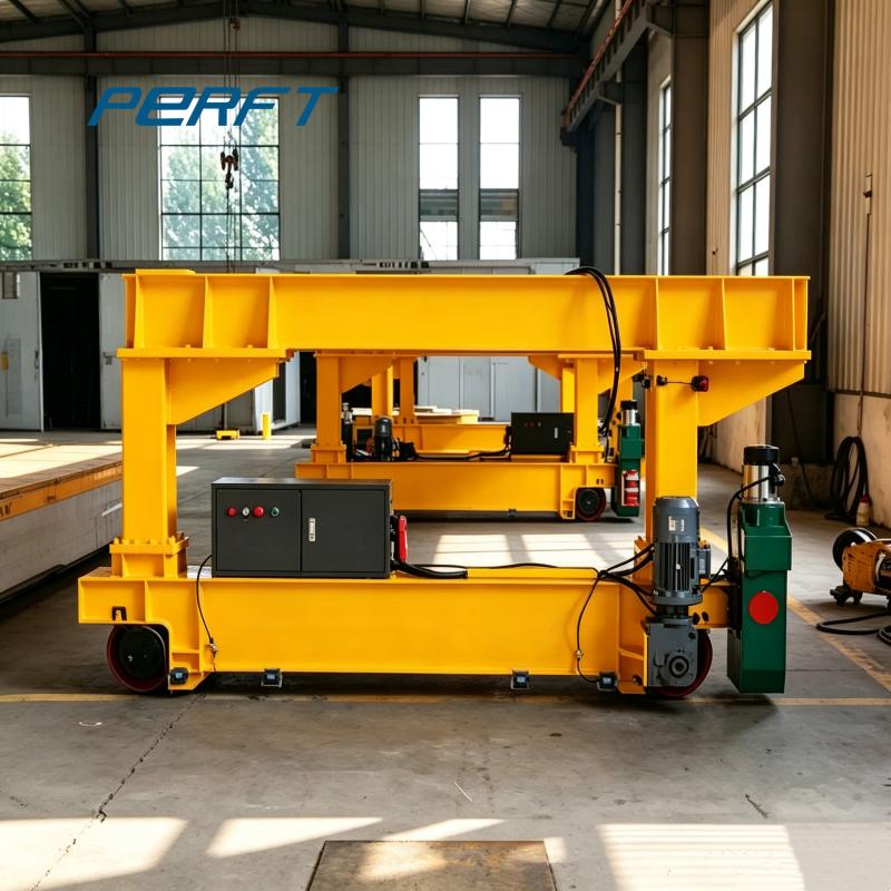 Heavy-Duty Busbar-Powered Rail Flat Transfer Cart for Mold and Steel Structure Factory